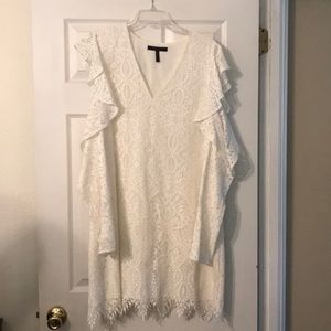 BCBGMaxazria Lace White cold shoulder dress
